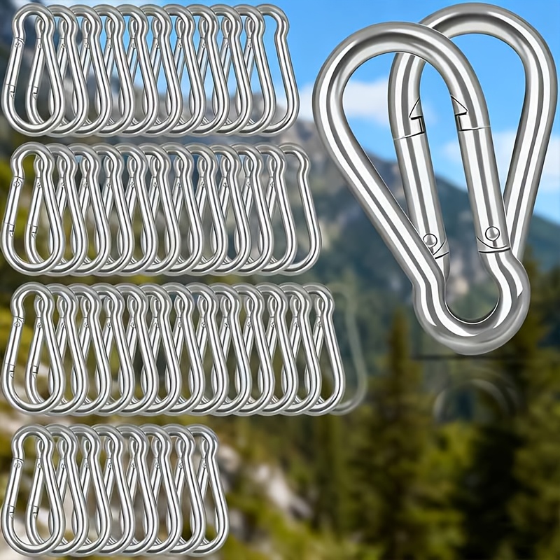 100 stück aluminium outdoor schnallen,   für wandern, camping, angeln,   für outdoor ausrüstung organisation, wandern, multifunktionale befestigungen, multifunktionale clips, outdoor enthusiasten, ohne batterie