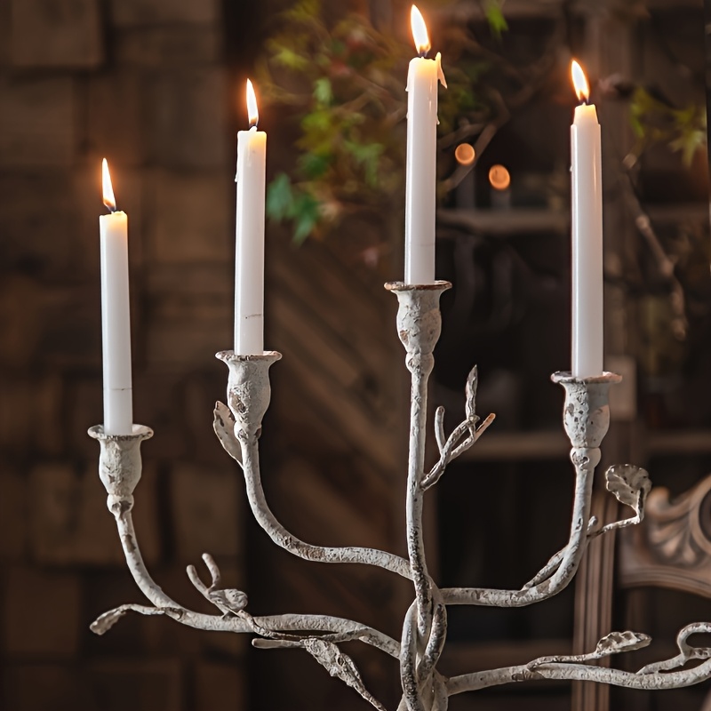 Vintage-Inspired Metal Candle Holder - Creative Tree Design for Home & Living Room Decor, Perfect for Dining Table Centerpiece