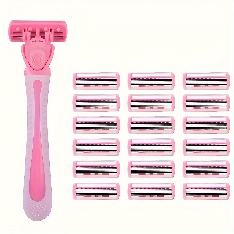 

Ultimate Women's Shaving Kit: 6-layer Razor With Non-slip Handle & Replacement Blades - Perfect For Body, Legs, Armpits