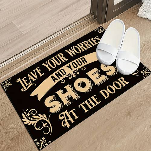 leave your worries and shoes doormat welcome entrance carpet non slip floor mats indoor home decor