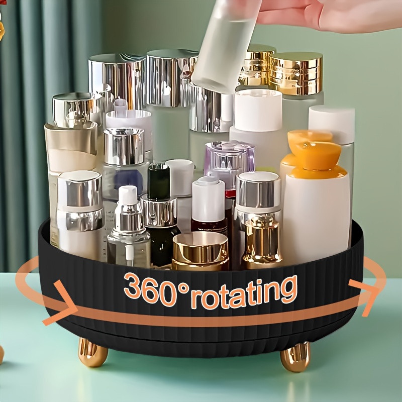 

360° Rotating Organizer - Large & Cosmetic Storage , Multifunctional For Bedroom, Bathroom, - Plastic Cosmetic Organizer