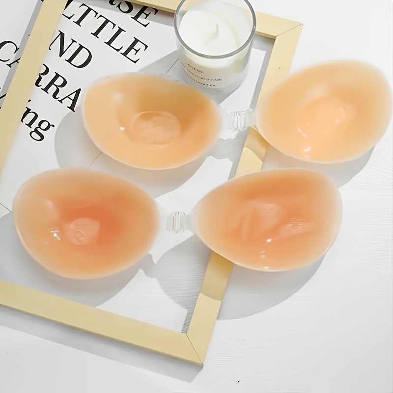 Silicone Front Clasp Strapless Push-Up Bra for Women - Seamless Adhesive Lift with Semi-Transparent Design, 100% Silicone Comfort & Hand Wash Care, Wedding Lingerie & Everyday Underwear Accessories