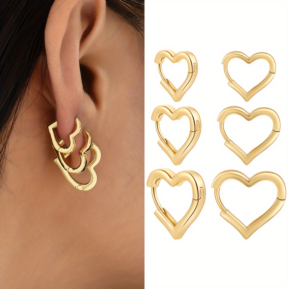 

Elegant 6pcs Earrings Set, Stainless Steel Posts, Copper, And Gift