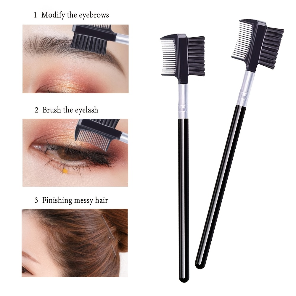TEMU e spazzola per sopracciglia e ciglia - per estensioni di ciglia, styling delle sopracciglia, applicazione del trucco, per uso e volume