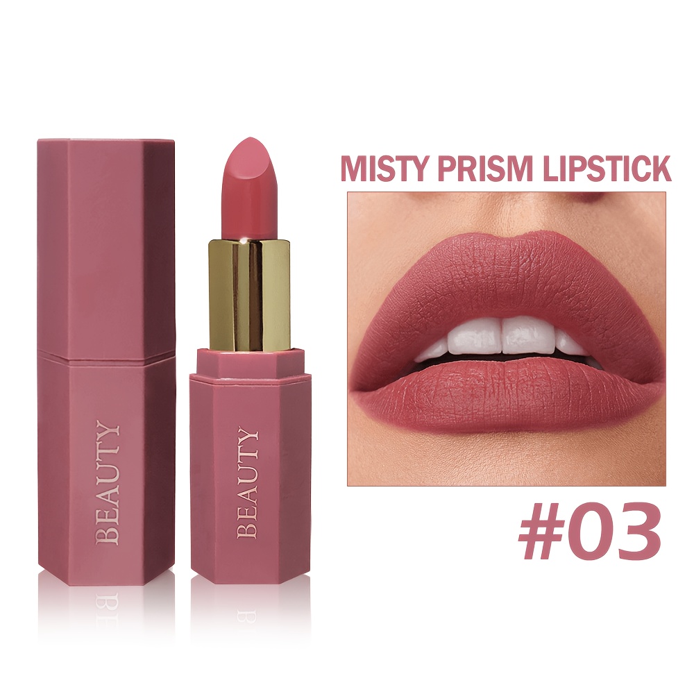 Image of 2pcs Single Lipstick - Smooth Creamy Texture, Moisturizing Long-lasting Lip Color, 6 Shades , Natural Finish For Daily Wear & Makeup