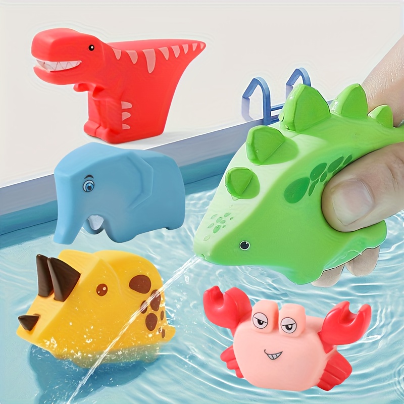 TITOUMI 2-In-1 Dinosaur Fishing & Net Bath Toys Set - Swimming Bathtub Fun  for Toddlers and Baby Kids (6 Months+) 