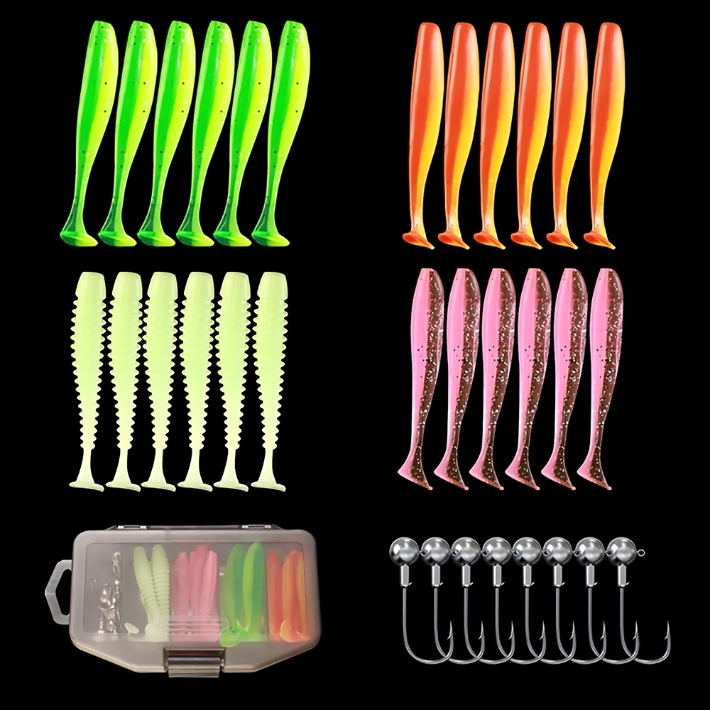 Noir--Lot D'appâts Souples Pour La Pêche En Eau Salée Ou Douce, Set De