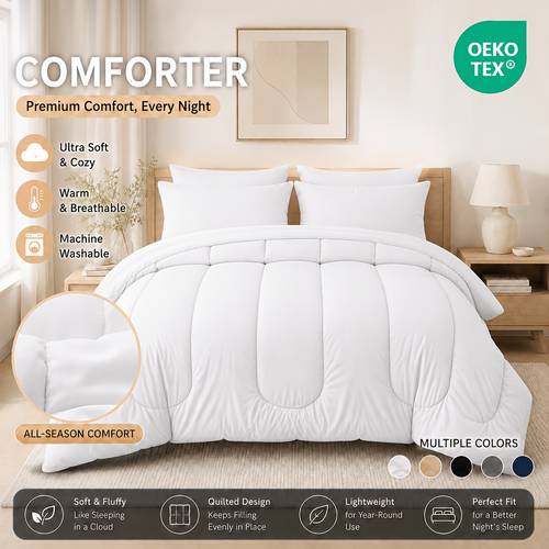 item picture quilted comforter soft fluffy and breathable bedding warm and cozy for fall and winter lightweight bed quilt style comforter machine washable bedding for bedroom and dorm