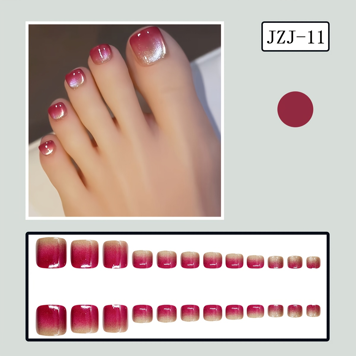 TEMU Améliorez mains, 24 faux ongles à paillettes pour femmes, couverture intégrale, œil de chat brillant, ongles à presser avec design dégradé