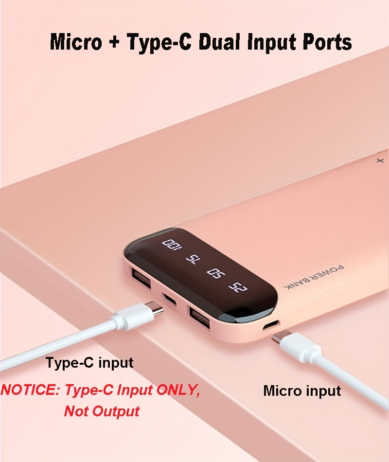 multifunctional 10000 20000mah high capacity portable power bank outdoor emergency backup battery pack usb type c micro suitable for smartphones electronic devices charging outdoor travel essential details 1