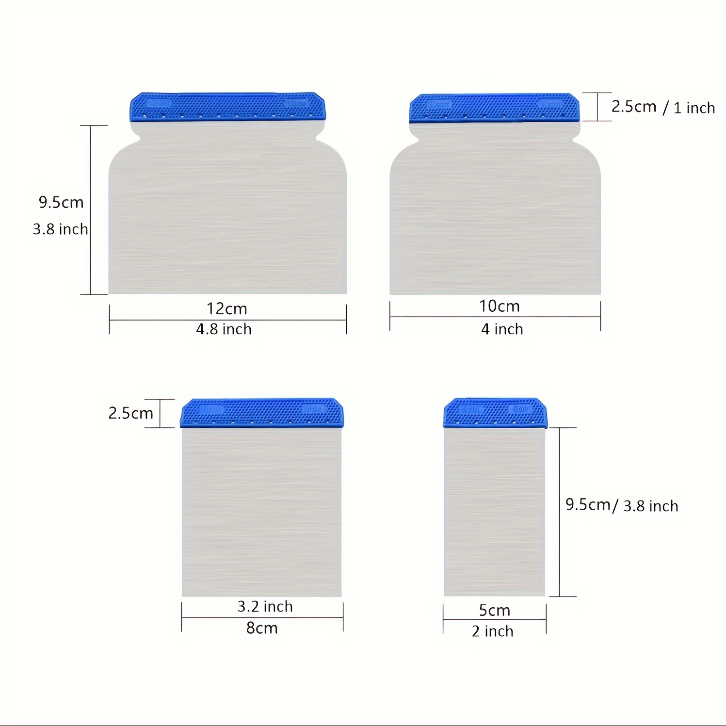 Image of 4pcs Scraper 45 Carbon Steel Putty Paint Tool; 2/3/4/5 Inch Plastering Board Shovel, For Wallpaper, Drywall Finishing, Decals