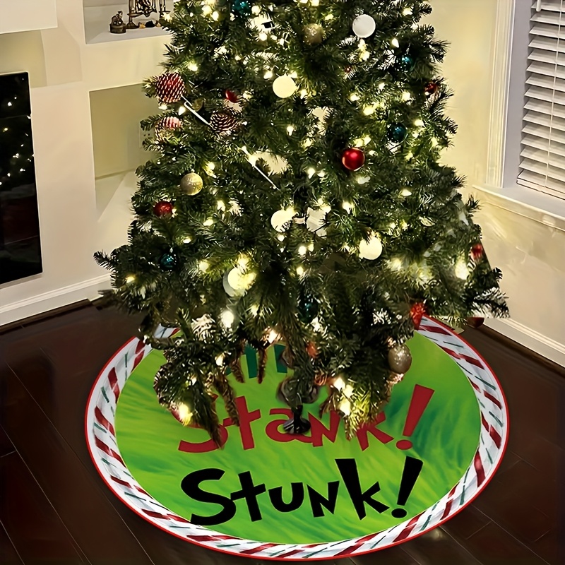 TEMU Une jupe de sapin de Noël sur le thème des odeurs vertes, idéale pour décorer pendant les fêtes
