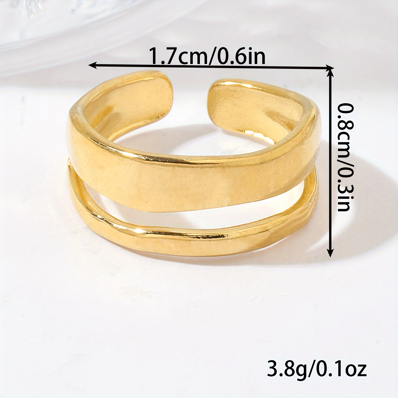 Adjustable Cuff Ring Vintage Style Stainless Steel Jewelry