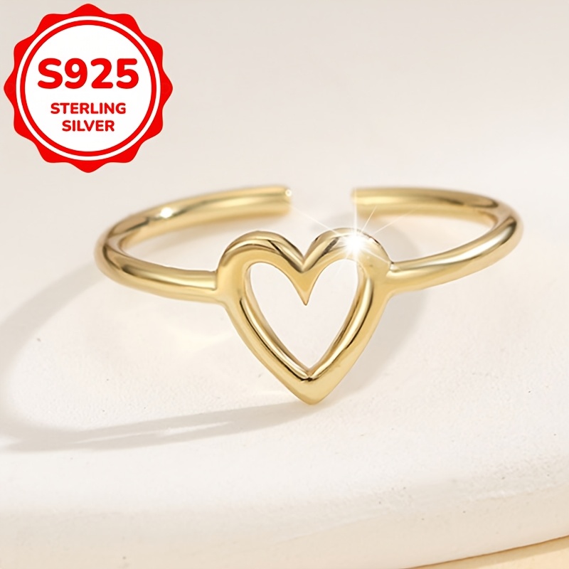 Women's Hollow-Out Heart-Shaped Open Toe Ring, Gift Idea