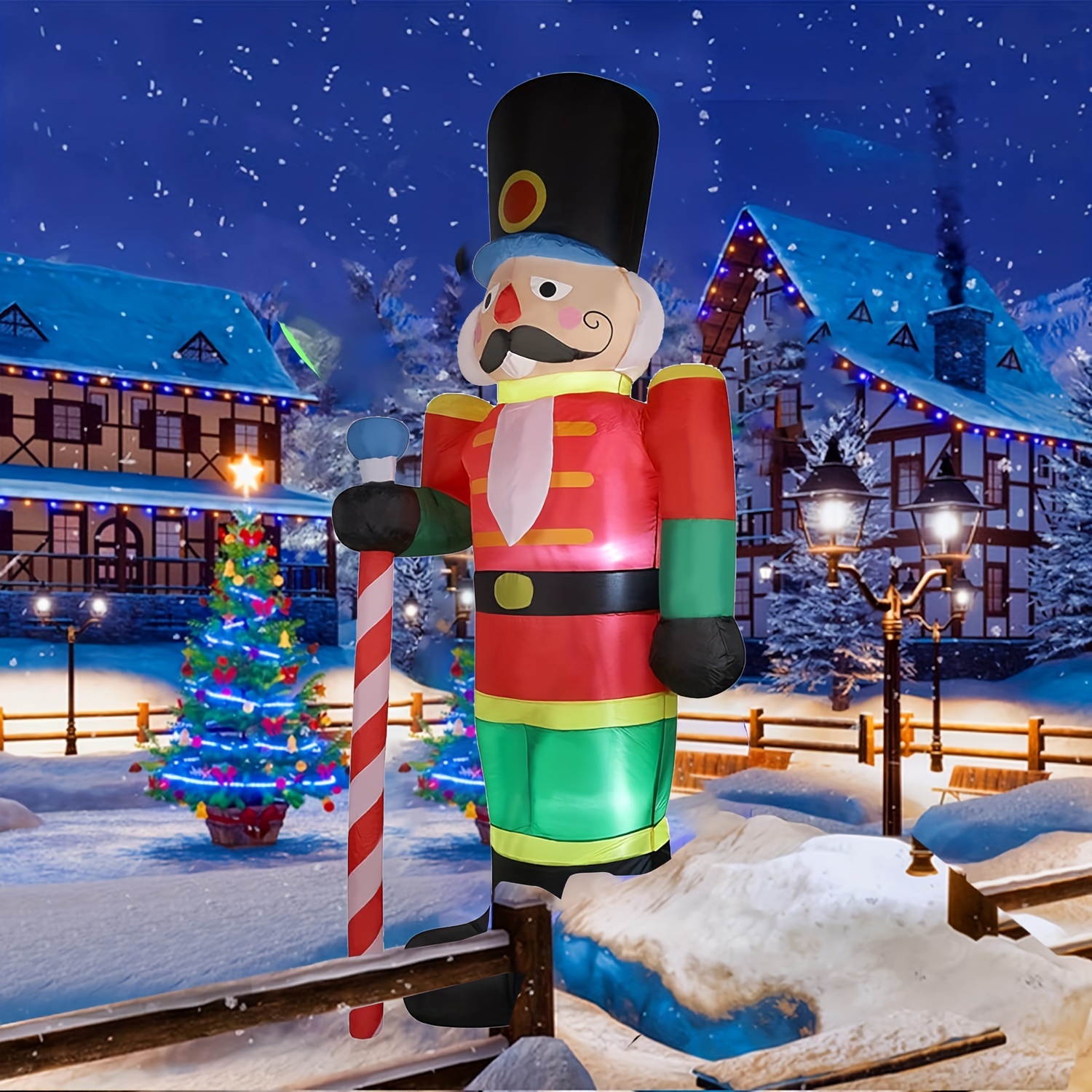 

8ft Nutcracker Inflatable, Lighted Christmas Soldier Yard Decorations - Holiday Parties And Outdoor Lawn Decorations