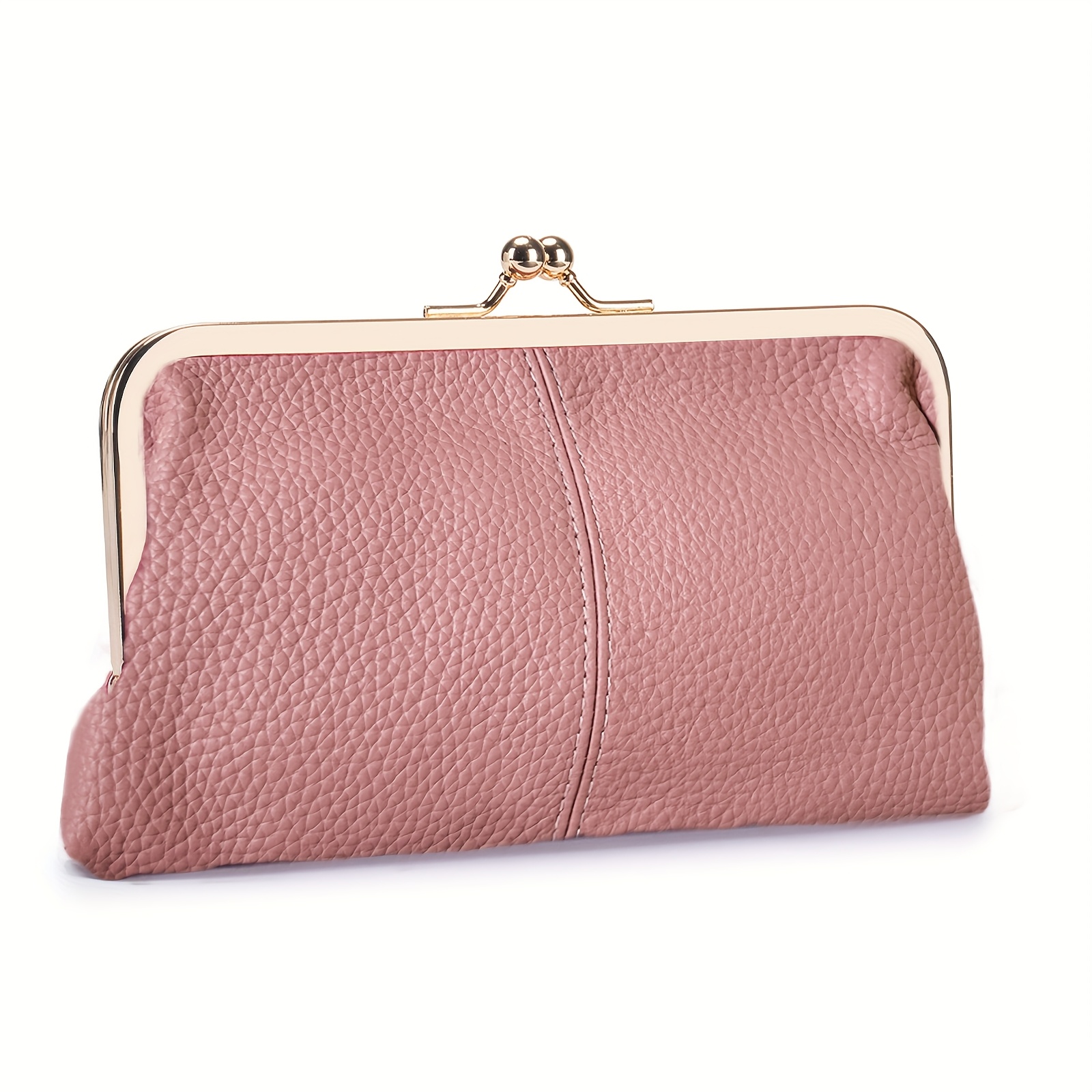 Image of Genuine Long Clutch Wallet Clip Bags Fashion Retro Lipstick Coin Purse For Holder Key Phone Pouch Case