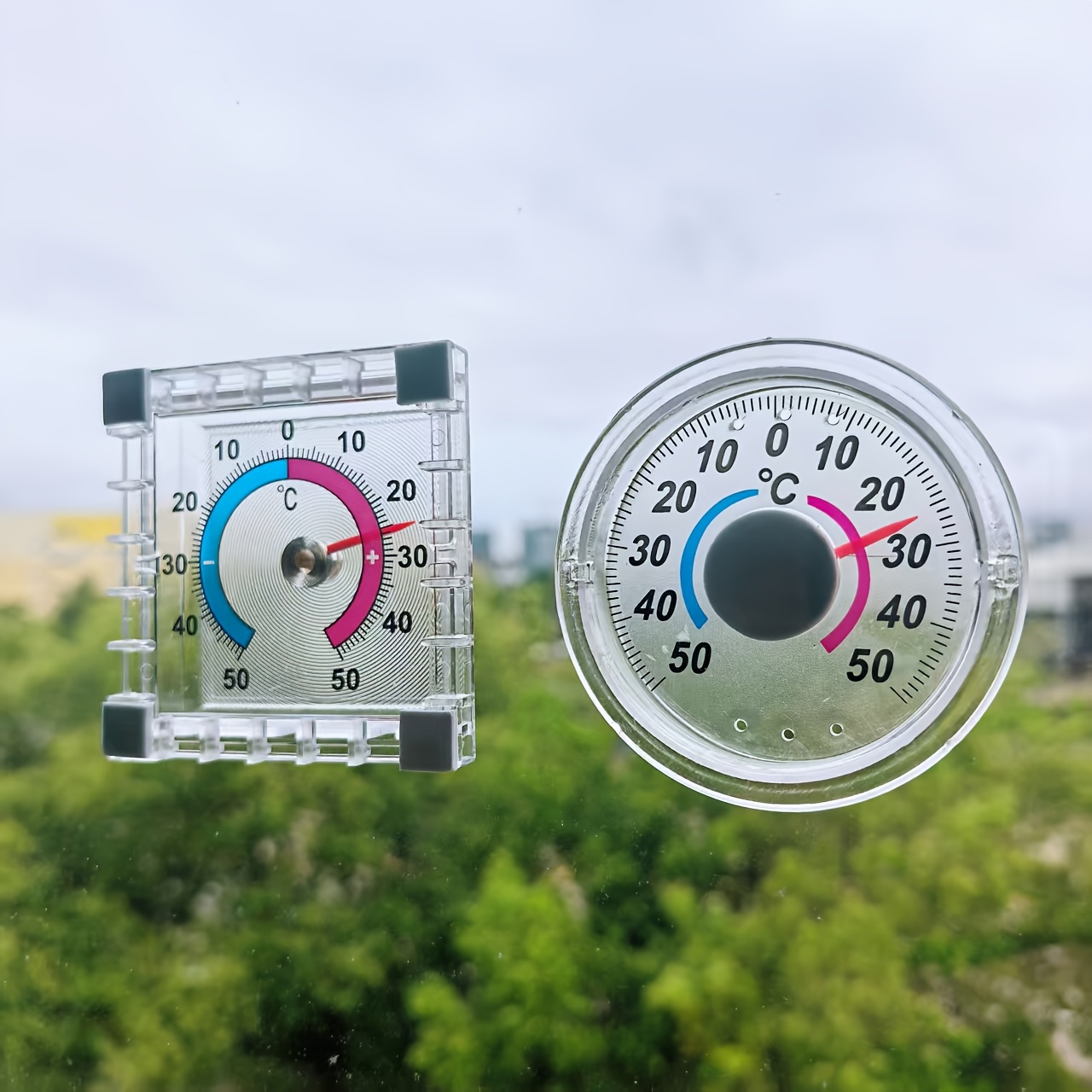 1 2pcs self   thermometer hygrometer high   0 1 c plastic uncharged for office camping indoor outdoor window wall greenhouse garden home seasonal ambient temperature monitor