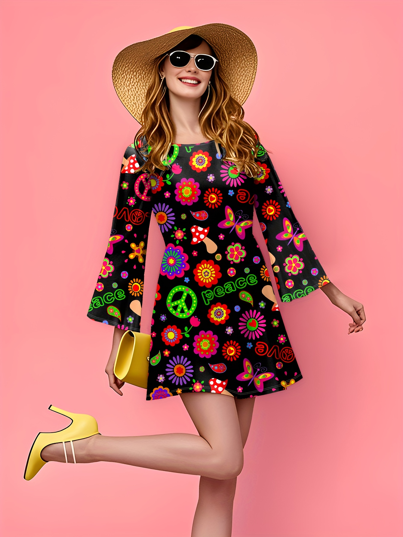 a line 60s dress Vintage 60s Mod Lime Green Mini Dress main image 1