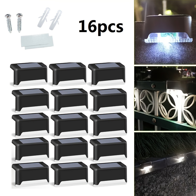 16-pack Solar-powered Color Changing Led Deck Lights - Outdoor Landscape Lighting For Pool Edges, Fences, Stairs, Railings, Courtyards & Holiday Decorations (christmas/new Year)-ip44