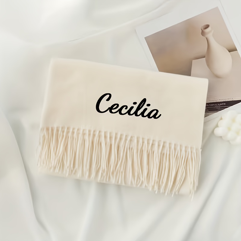 TEMU Sciarpa Personalizzata con /Testo per Donne - Foulard Avvolgente Personalizzato per Natale, Compleanni, Appuntamenti - Antivento - Regalo