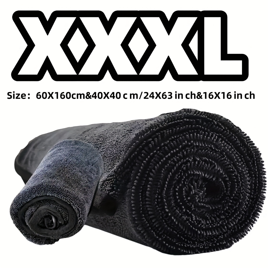 E-shop Zweiteilige XXXL Plus Auto Trockentücher - 63X24" und 36X24", Super Groß, Super Saugfähig, Drehring Auto Waschhandtücher, Auto Detailing