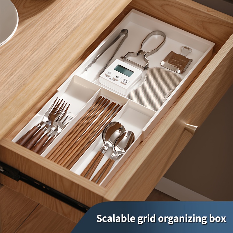 *. Geteilte Geschirr-Organizer-Box, multifunktionale Aufbewahrungsbox für Zuhause, abnehmbare Kunststoffschale, kreative Schublade, ausziehbare Aufbewahrungsbox