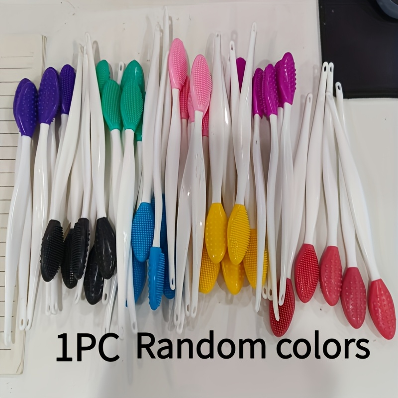 TEMU 1 Stück, Zufällige Farbe, Gesichtsreinigungsbürste, 2-in-1 weiche doppelseitige Peeling-Gesichtsbürste, formaldehydfreies Hautpflegewerkzeug,