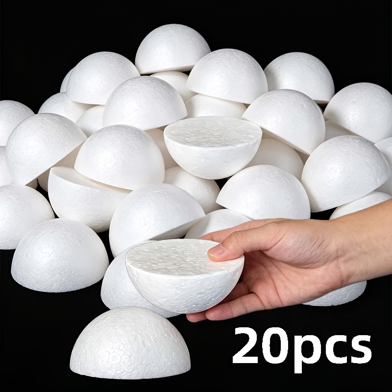 TEMU 20pcs Set Of Solid Polystyrene Hemispheres; Foam Bases For Securing Floral Arrangements; Decorative Elements For Party Scene Setups; Decorative