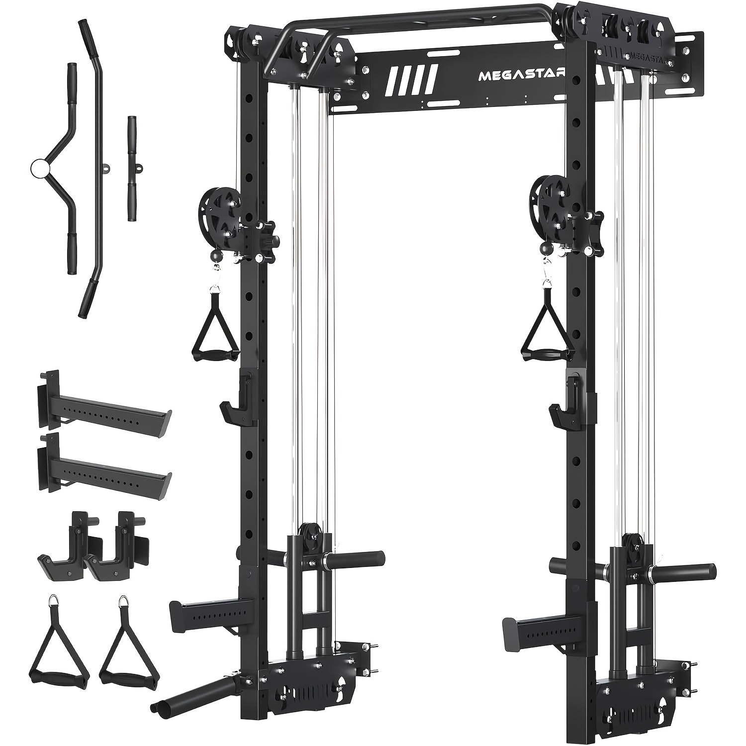 Pack demi rack à squat à fixation murale avec consoles de montage pour