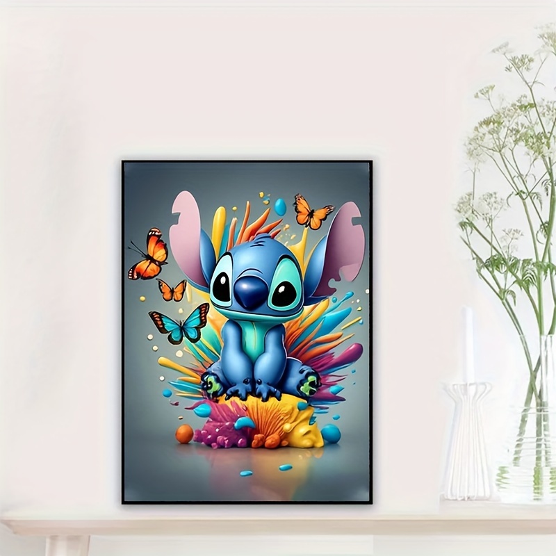 

2024 New Disney Colorful Stitch Diamond Painting Kit Butterfly Handmade Diy Mosaic Art Home Decor Gift 30x40cm/11.81x15.74in