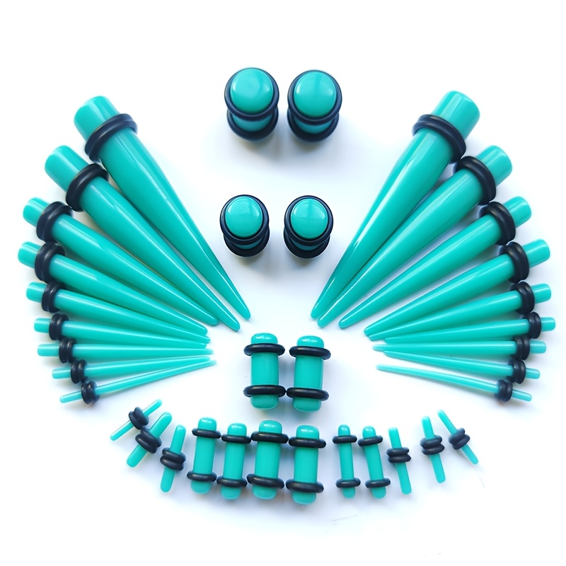 TEMU Kit d'étirement d'oreille en acrylique 36 pièces/ensemble pour débutant, kit de jauge d'oreille 14G-00G, ensemble conique, plug et tunnel,