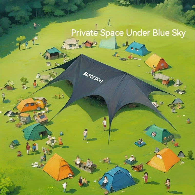 Black Dog Tarp Tent Outdoor Sunshade, Quick Setup