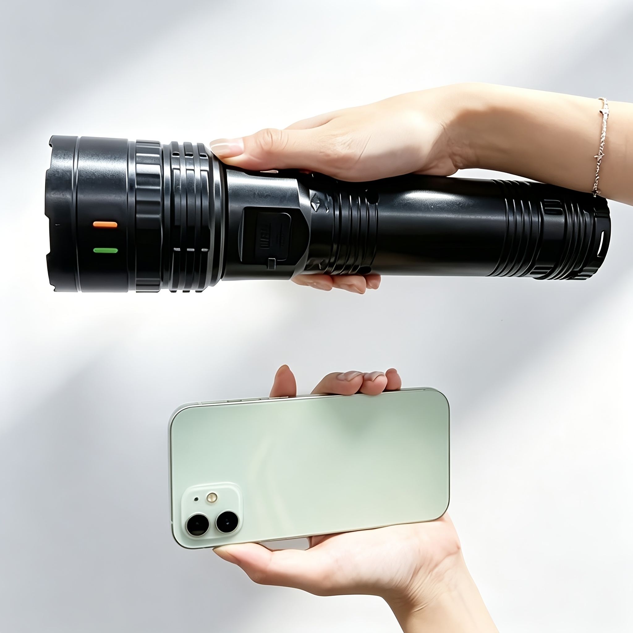 3000 High Lumens LED Rechargeable Flashlight with Zoomable Focus