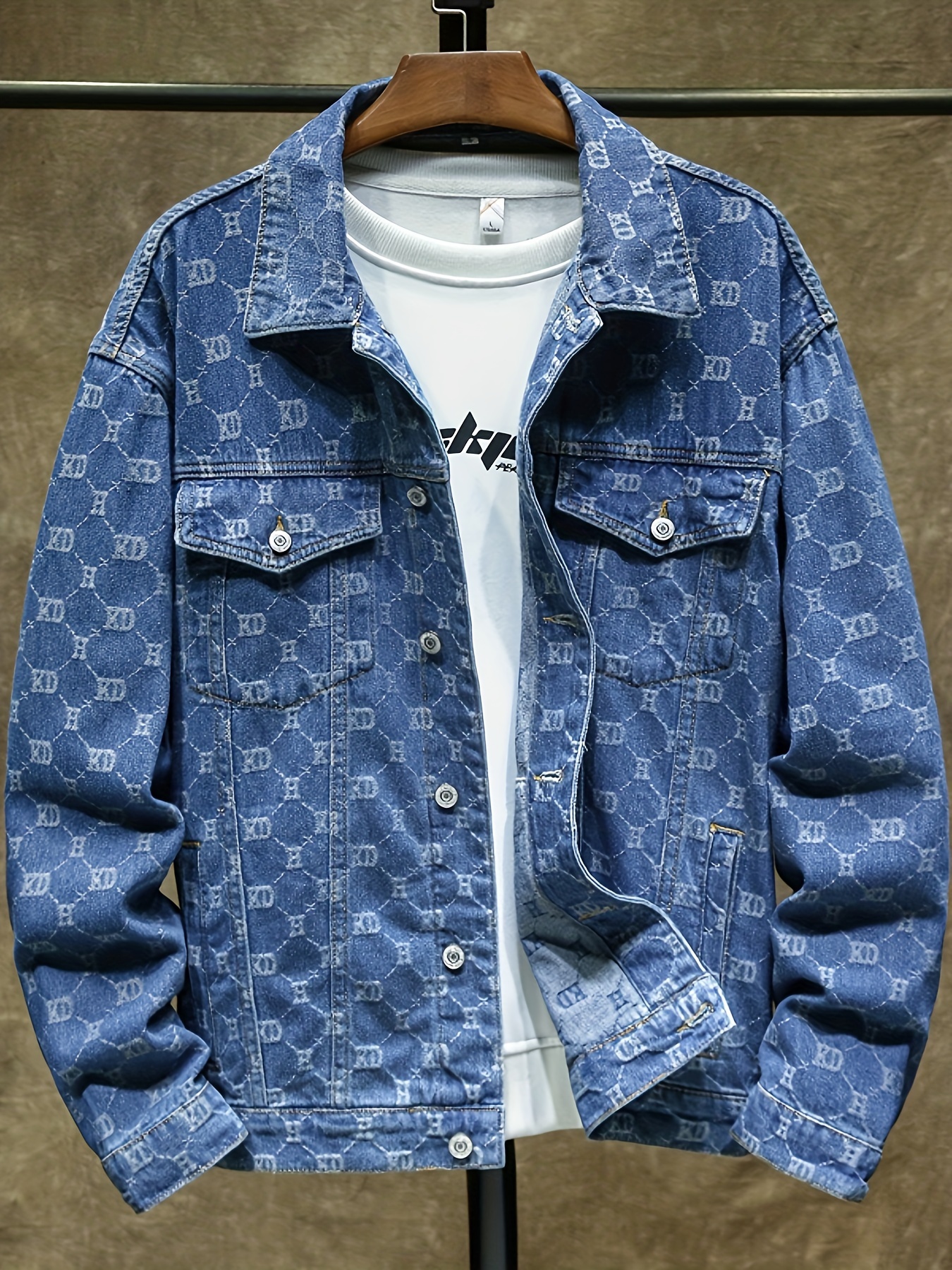 Dhgate Mens Graffiti Denim Jacket Dhgate Jean Trench Coat Mens