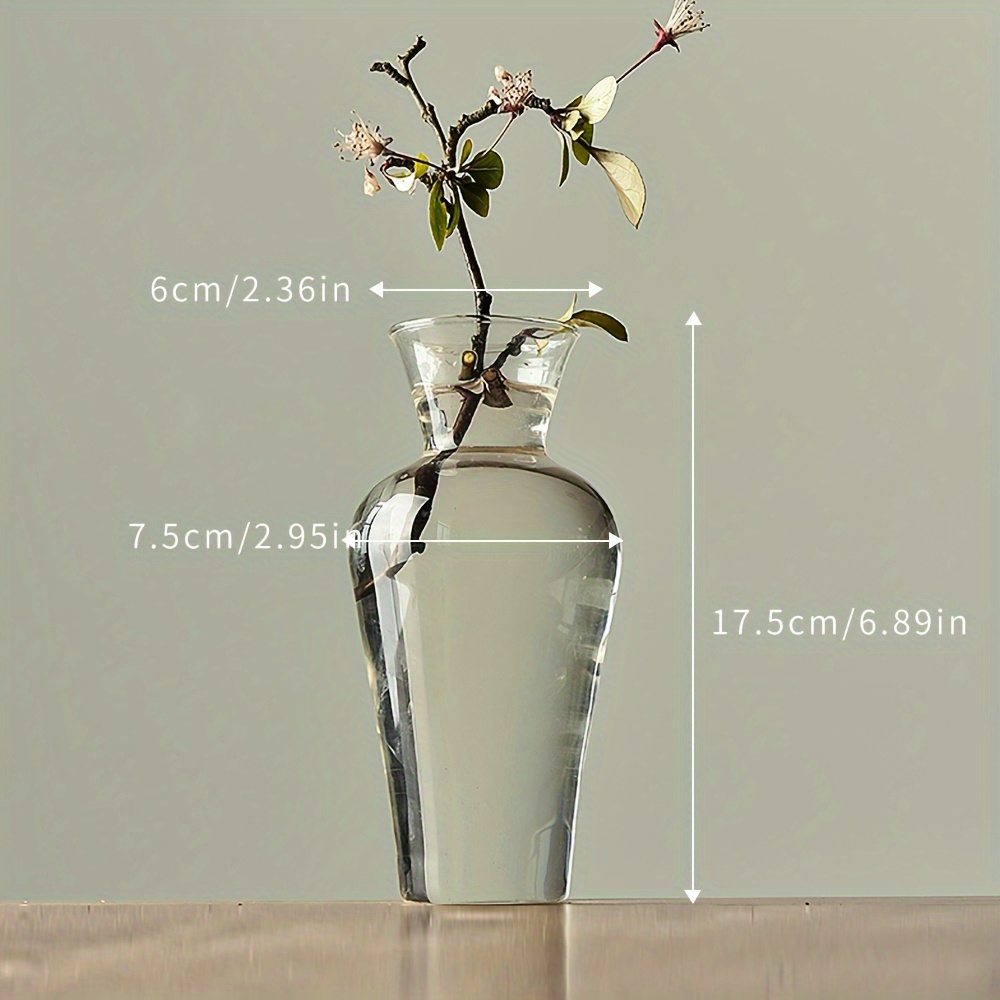 Image of Japanese Glass Vase, Transparent Zen-style Ornament, New Chinese Home Decor Vase For Flowers And Dried Flowers