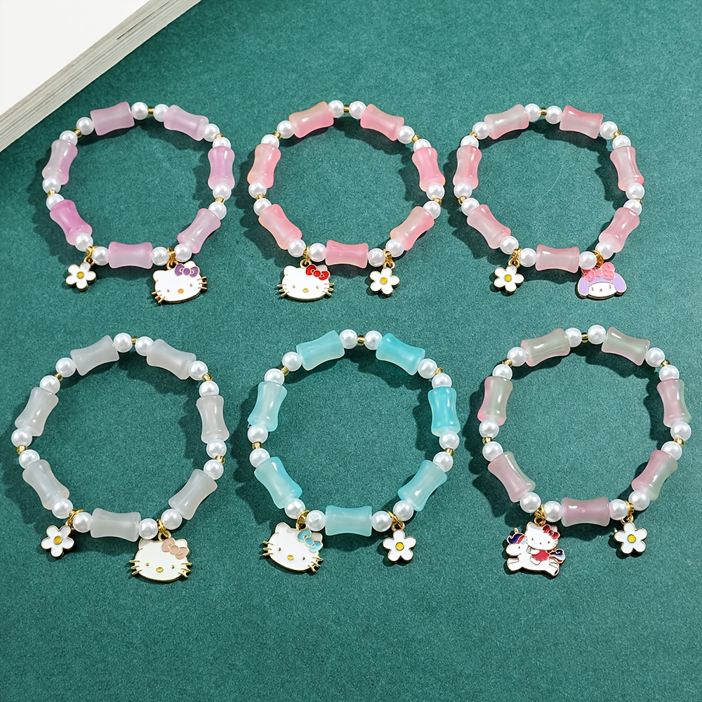 Y2k Hello Kitty Bracelet Kawaii Anime Jewelry Crystal - Temu