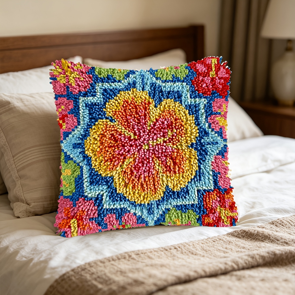 Hook Kit Retro Floral Pattern Craft Material Bag