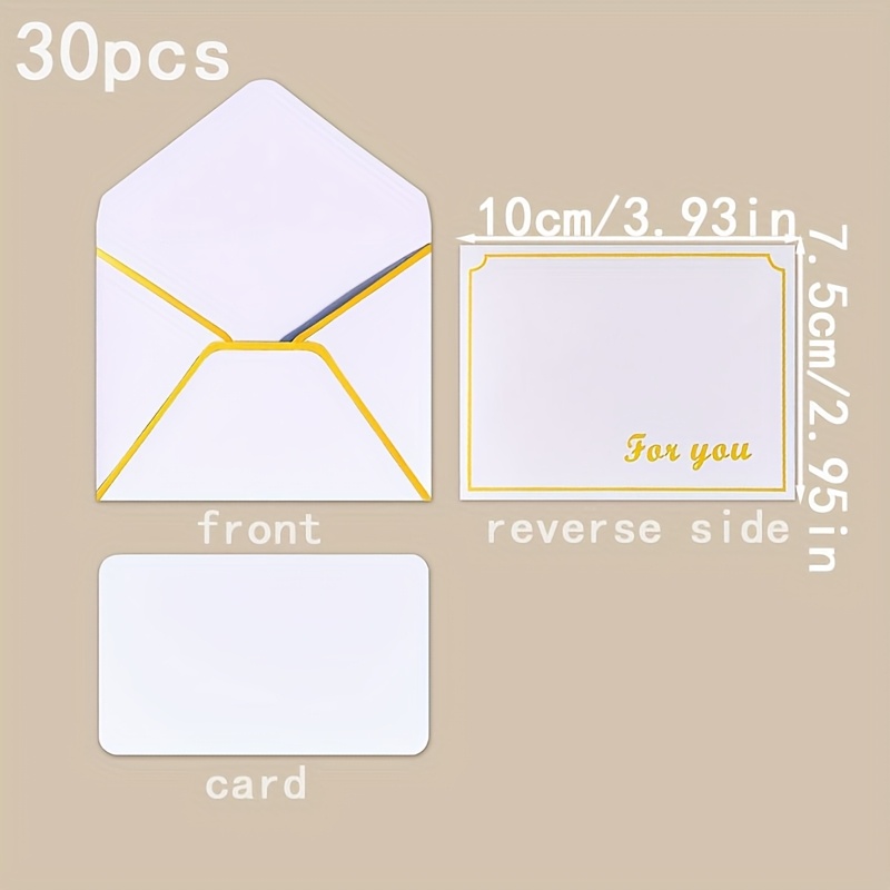 30pcs Fashion Envelope Greeting Card Set, Small Mini Storage Western-style Envelopes, 15 Envelopes & 15 Cards