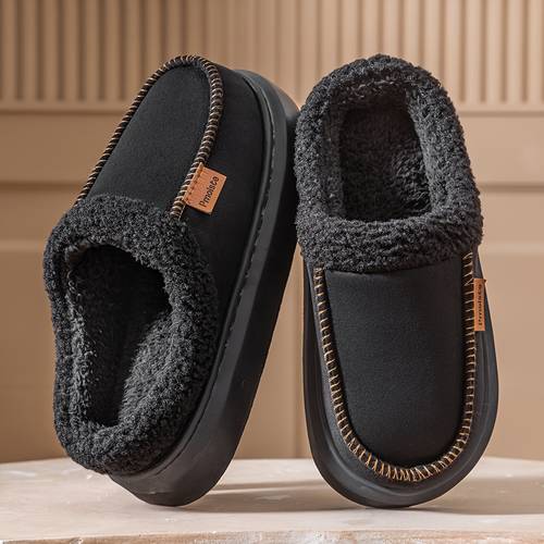house slippers men with soft fuzzy lining and thick memory foam insulation perfect as warm winter slippers