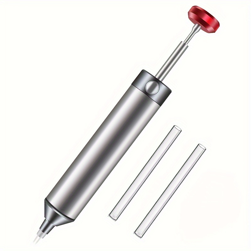 

Professional Desoldering Pump - Aluminum Alloy Solder Sucker With Silicone Hose, Gray - Ideal For Welding & Soldering Removal