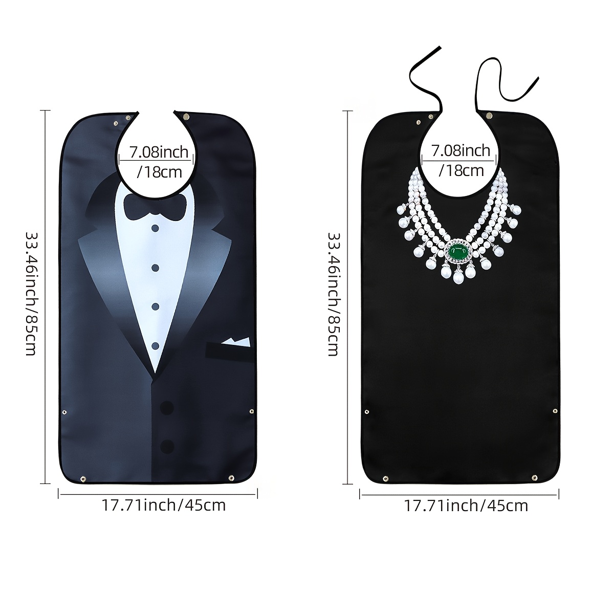 2-pack Adult Bibs And Aprons - Unisex, Adjustable Snap Neck, Machine Washable And Reusable, With Breadcrumb Collector, Suitable For Seniors And People With Disabilities - A Gift