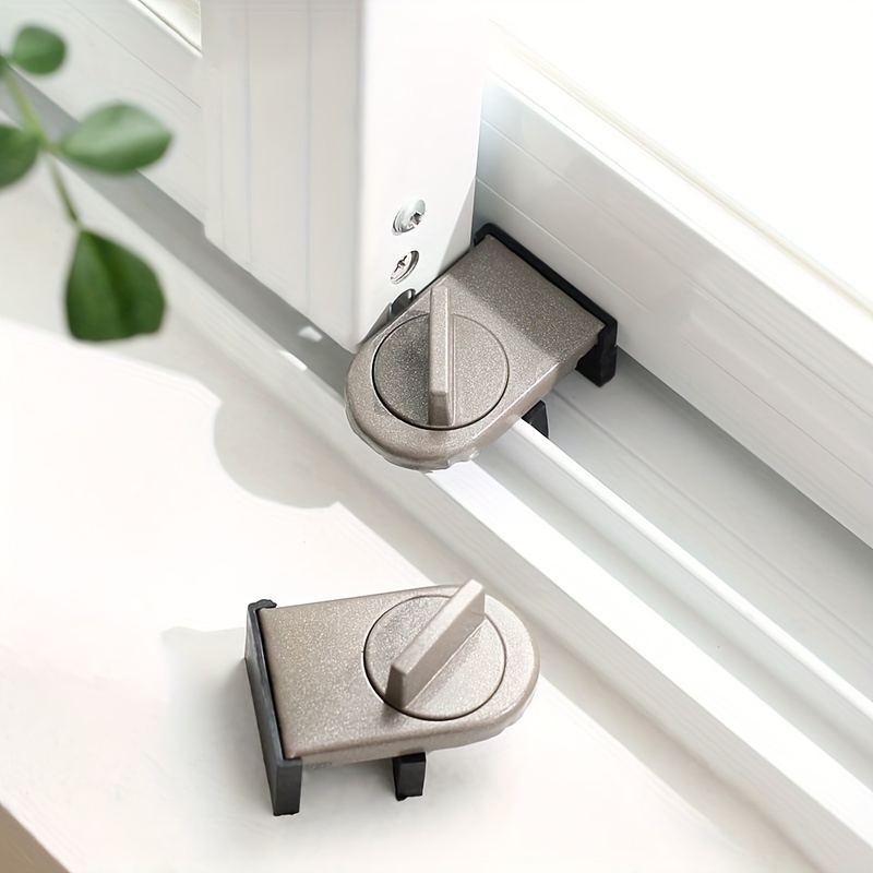 

2pcs Aluminum Alloy Sliding Door And Window Lock, With Anti-pinch, Anti-theft, Anti-fall Function And Safety Lock