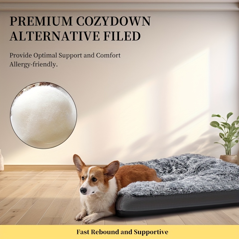 luxury plush dog bed with non slip bottom cushioned interior easy     indoor outdoor use soft polyester pet bed for medium small extra small dogs   decor elegant gray   enhancement stylish pet accessory Product details 0