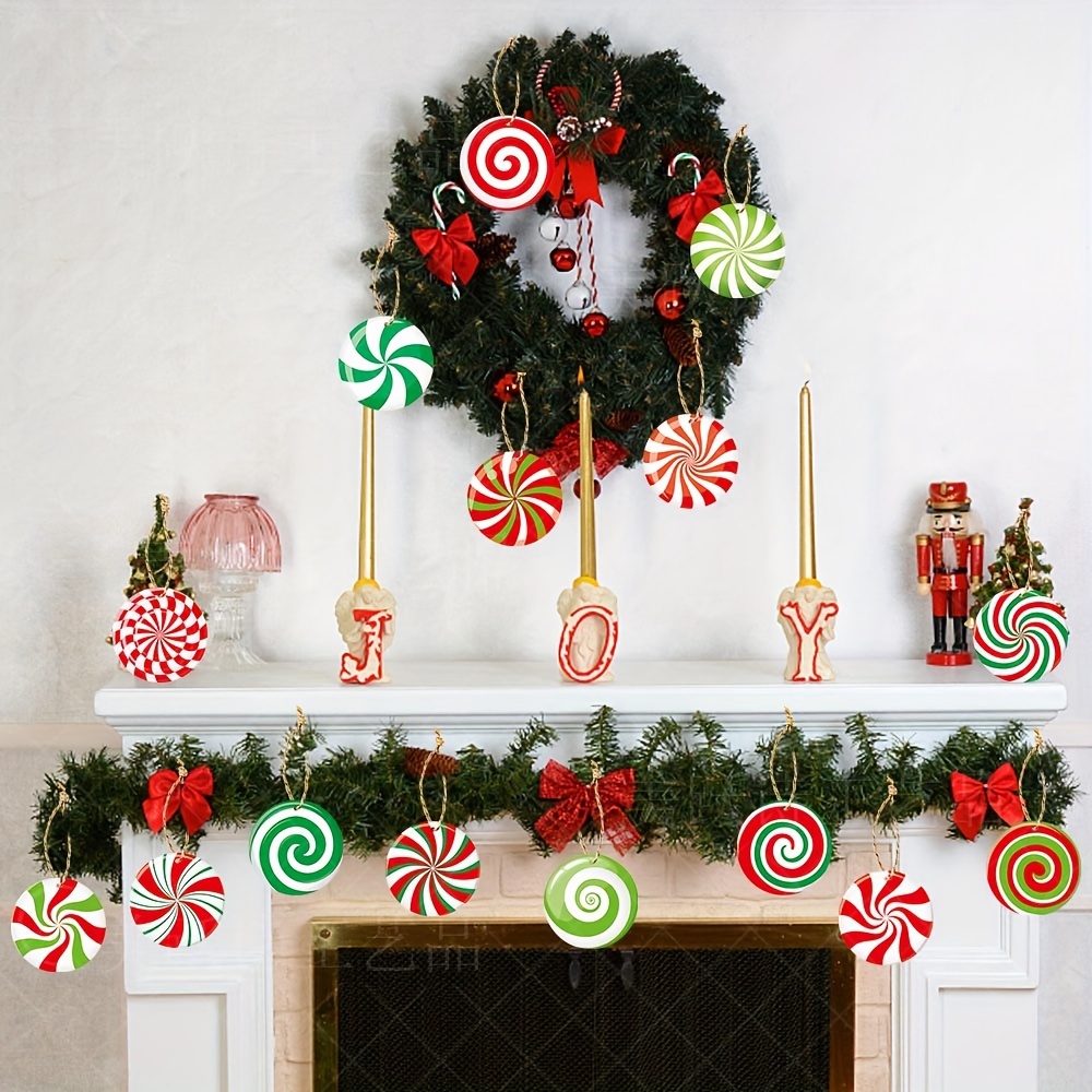 

16pcs Christmas Candy Decor Set - Festive Tree Ornaments For Holiday Parties & Home Decor, No Power Needed