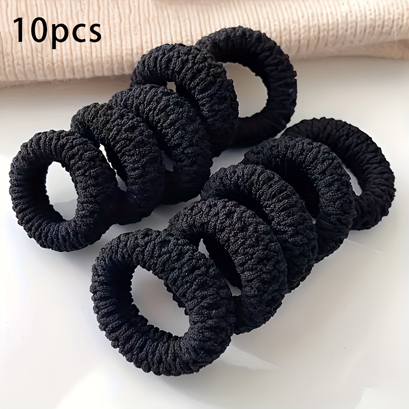TEMU 10 Pack Thickened Hair Ties - High Elastic Durable Hair Ties, Wide Hair Ties For Ponytails And Buns, Retro , 10 Different Colors
