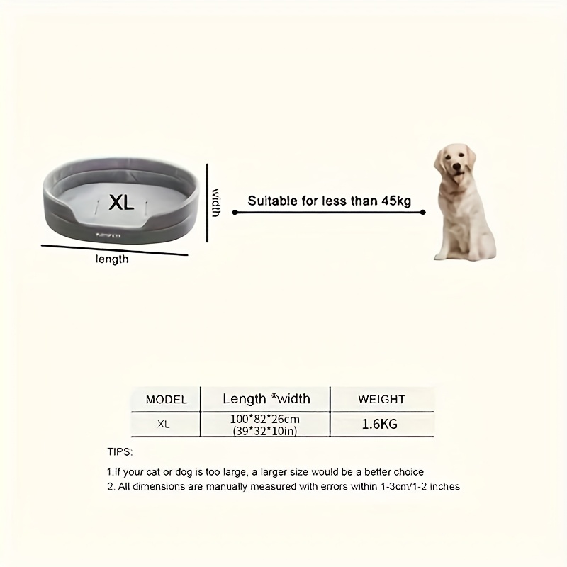 TEMU Pet Bed, Large Pet Dog Bed, Suitable For , Suitable For Large Golden Retrievers, German Shepherds, Small Teddy Dogs, Dogs, Etc., For Cats And