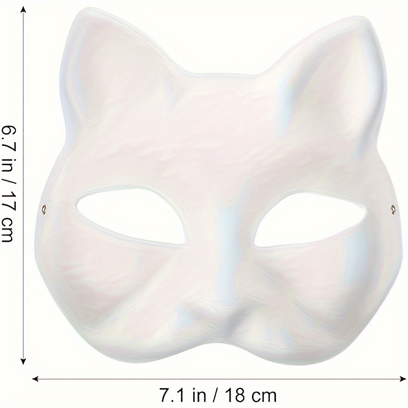 1-9PCS Cat Face Masks DIY Blank Cat Mask Masquerade Cosplay Party