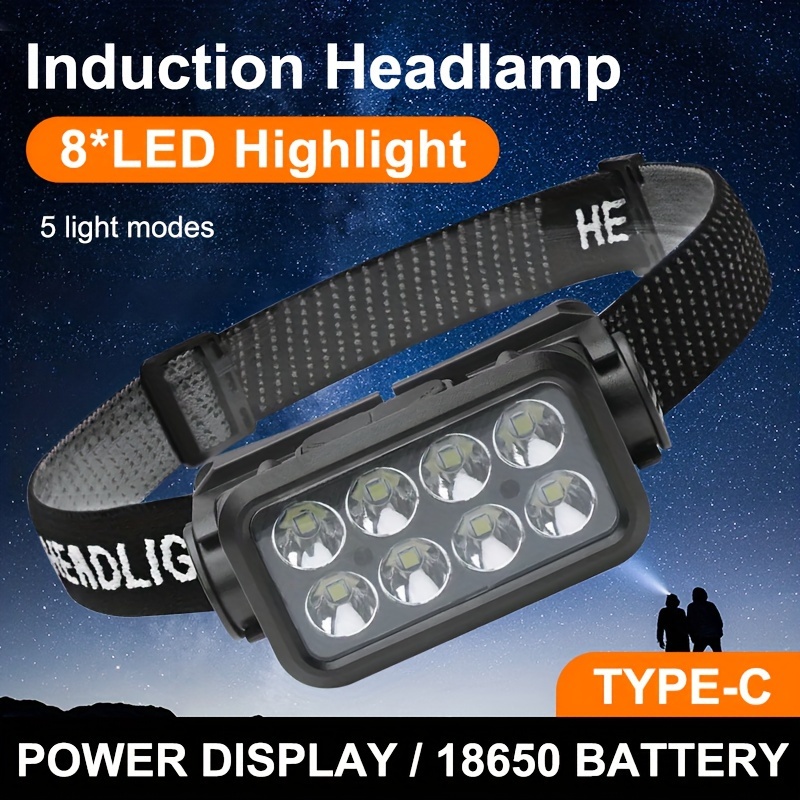 

Rechargeable Led Headlamp, Ultra-bright Headlight With 6 Modes, Usb Charging, 120° Adjustable, Compact Long-lasting Headlight For Outdoor Camping, Running, Cycling, Climbing