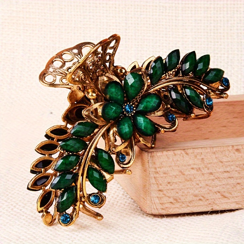 

Elegant Leaf & Hair Clip - Vintage Floral Side Clip For Women And Girls, Fashionable Accessory