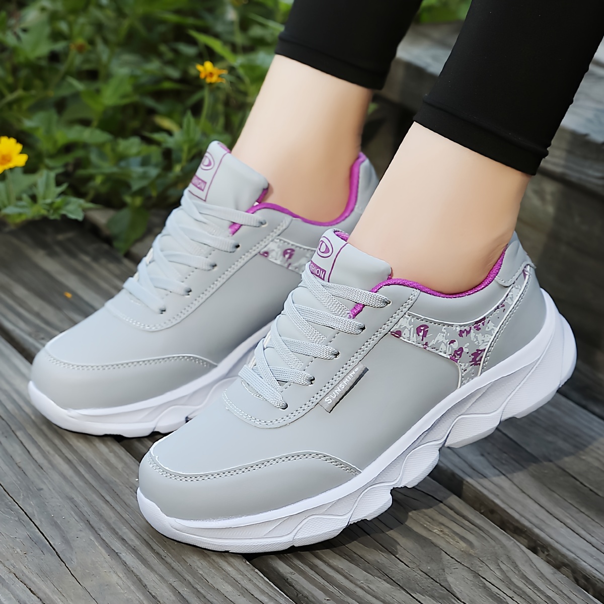 [Breathable Casual Sneakers] Breathable Lightweight Casual Women's Sneakers - Lace-up Travel Running Shoes - Low-top Single Shoes
